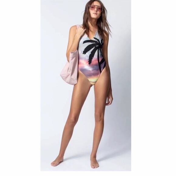 Zadig & Voltaire Malliot Palm Tree Swimsuit. - Picture 2 of 12